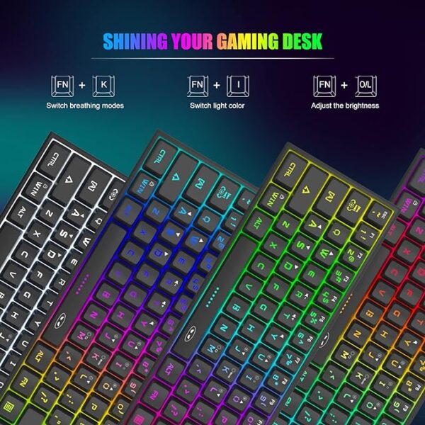 MageGee Mini 60% Gaming Keyboard, RGB Backlit 61 Key Ultra-Compact Keyboard, TS91 Ergonomic Waterproof Mechanical Feeling Office Computer Keyboard for PC, MAC, PS4, Xbox ONE Gamer(Black)